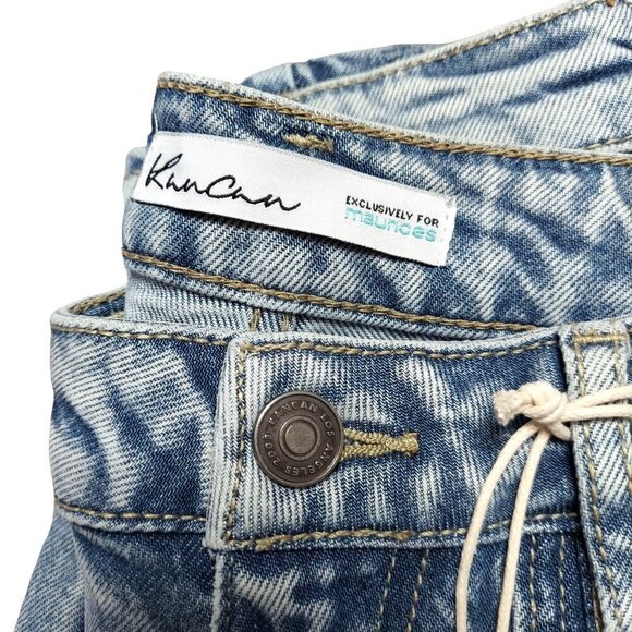 KanCan Light Sandblasted High Rise Porkchop Pocket Straight Jean - Picture 7 of 9